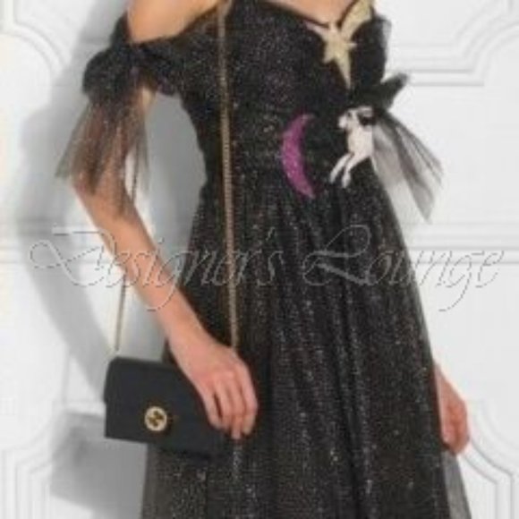 SOLD! NEW GUCCI Interlocking GG Black Leather Crossbody Wallet On Chain Bag - Picture 11 of 14